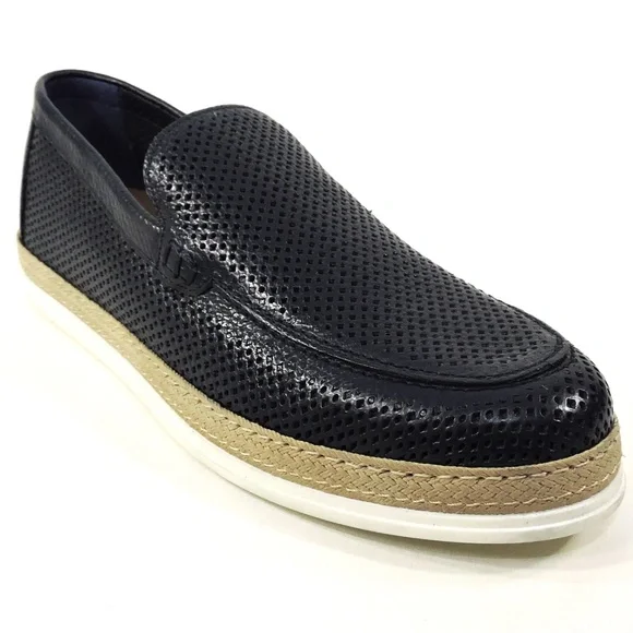 PRINCIPE DI BOLOGNA 🇮🇹 MEN'S BLUE SOFT LEAHER SUMMER FLAT LOAFERS - Picture 3 of 7